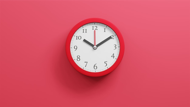 Wall clock office clock Time concept 3d rendering