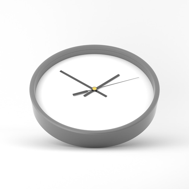 Wall Clock Top Side In White Background