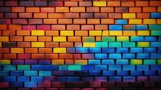 wall of colorful bricks