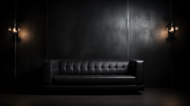 Photo wall dark couch