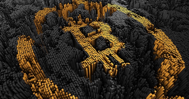 wall De abstracte bitcoin van de vele pleinen