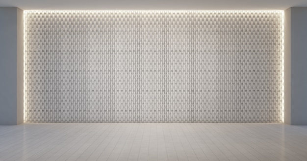 Wall decoration pattern in empty white room.