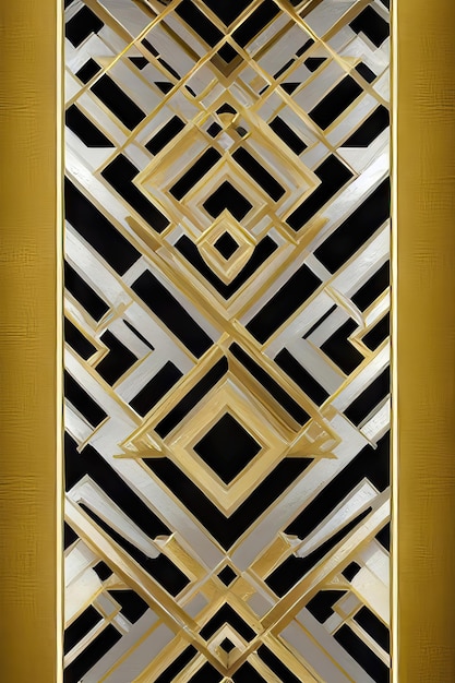 Wall Decoration and Wallpaper Design with Classic Black and Gold OrnamentxA