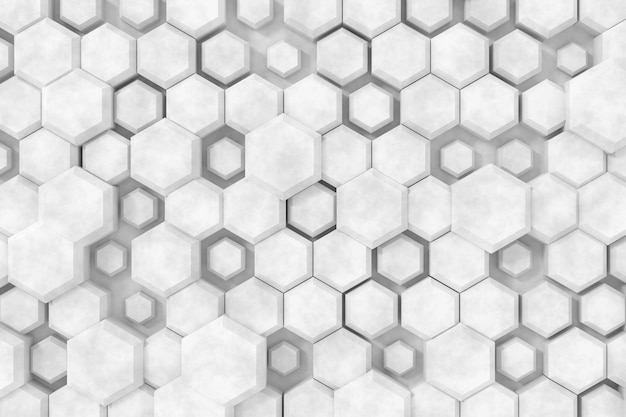 Wall design with cement textute Abstract background of hexgon 3D rendering