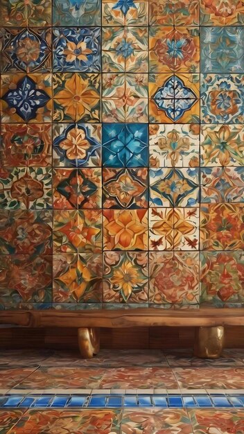 The wall or the floor are decorated with colorful of tiles