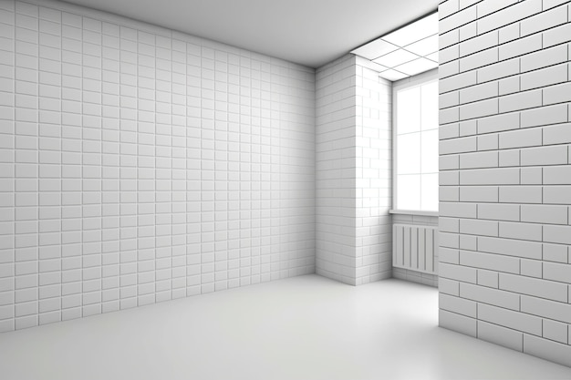 Wall and floor of white brick high resolution