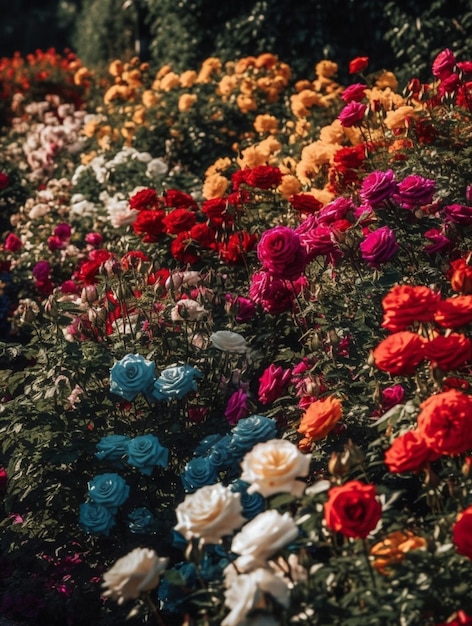 A wall of flowers with a lot of flowers on it