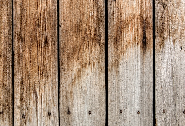 wall from old rusty boards with nails