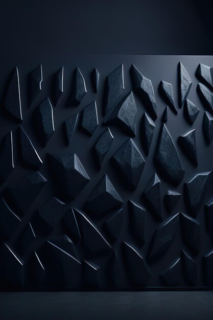 A wall of geometric shapes by person