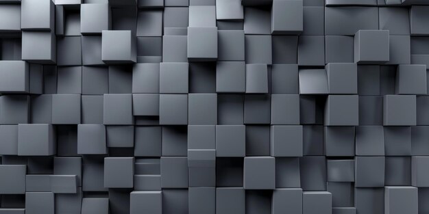 A wall of gray cubes with a black border stock background