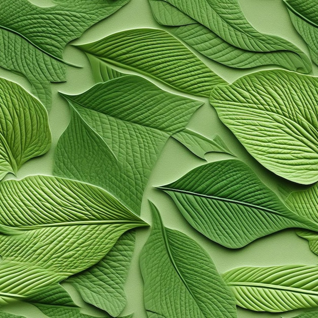 Стена из зеленых листьев на зеленом фоне.