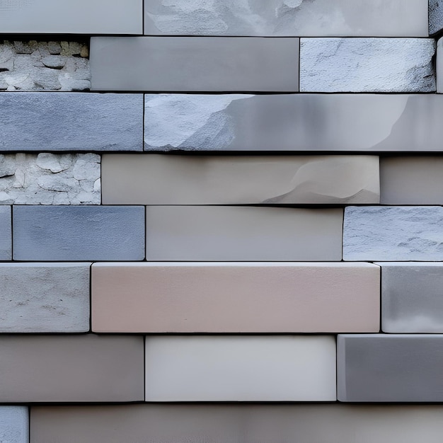 A wall of grey tiles with different colors and the word " on it "