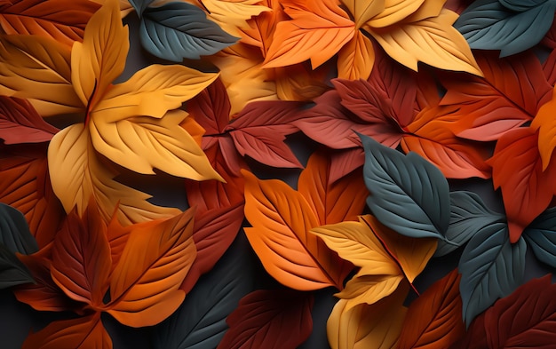 a wall hanging of leaves from a tree in the woods.