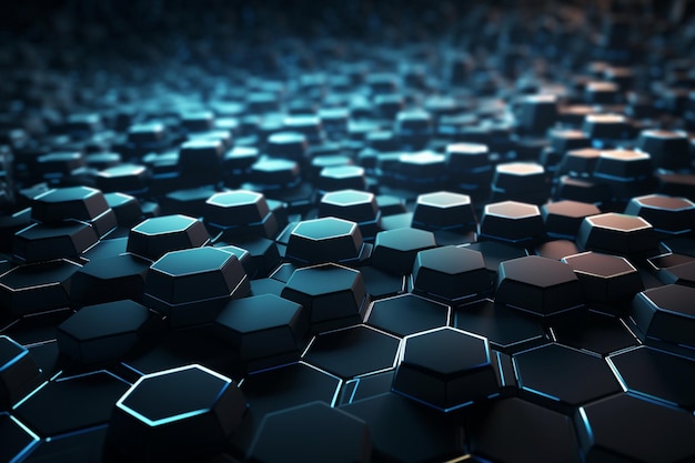 A wall of hexagons with a blue background