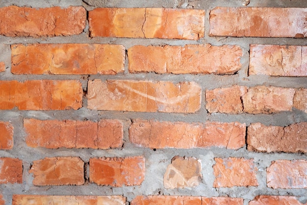 Wall is made of brick Texture of old red brick wall Brickwork