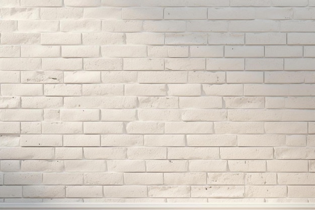 the wall is made of white brick.