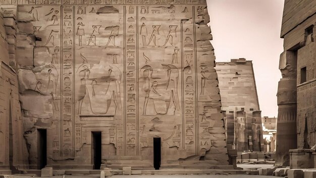 Photo wall in the karnak temple at luxor egypt