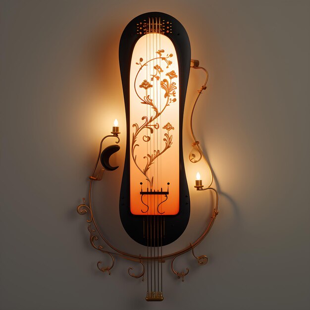 Photo wall lamp guzheng shape