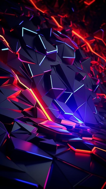 A wall of leds with a blue and red light.