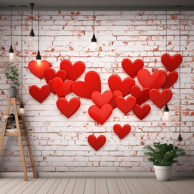 wall of love and heart