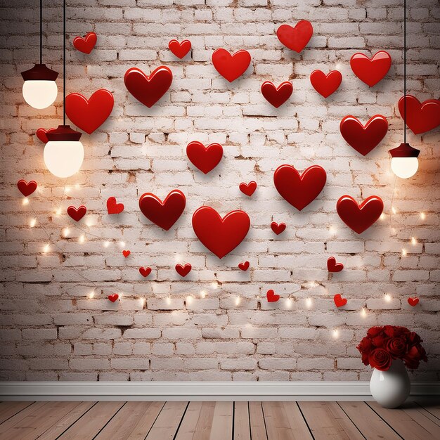 wall of love and heart