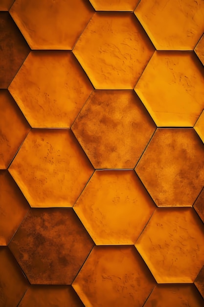 A wall made up of hexagonal tiles