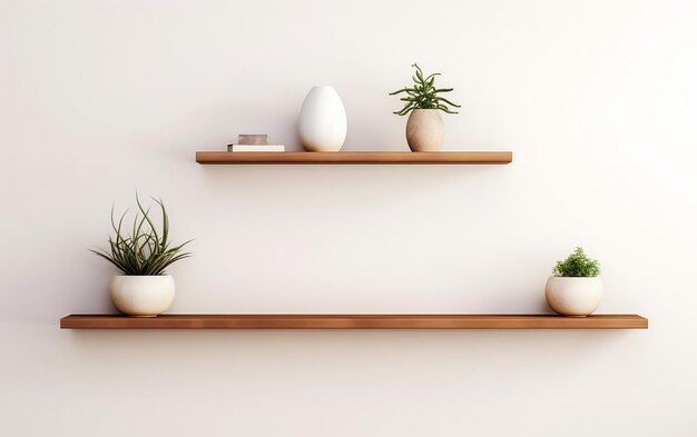 Wall Mounted Shelf on White Background