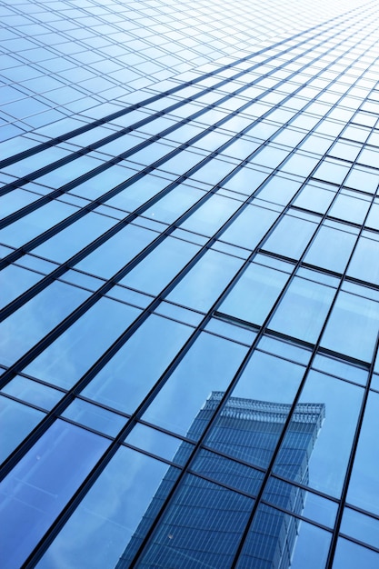 Wall of office building close up