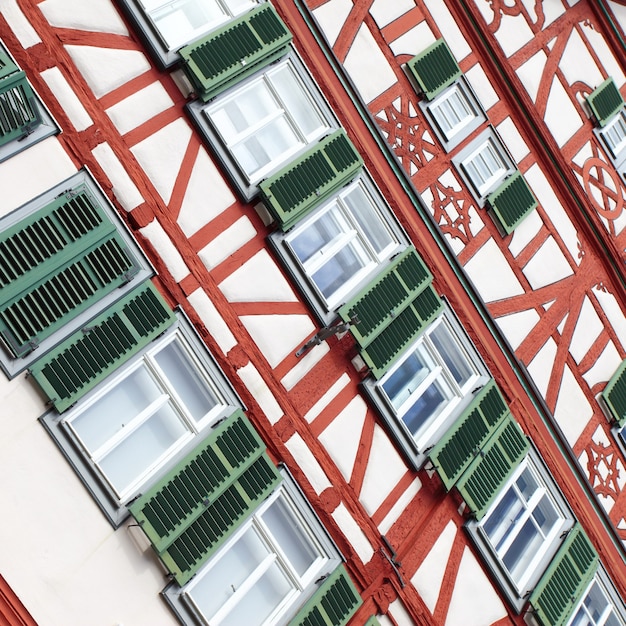 Wall of old timber framing house in Germany