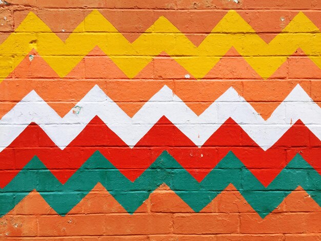 Wall painted in chevron pattern