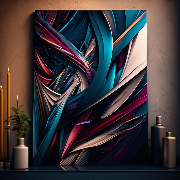 Wall painting abstract wallpaper realistic image Ai generated art