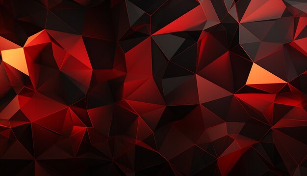 Photo wall paper red black golden low poly