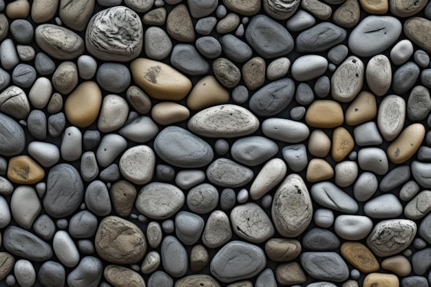 A wall of pebbles rock