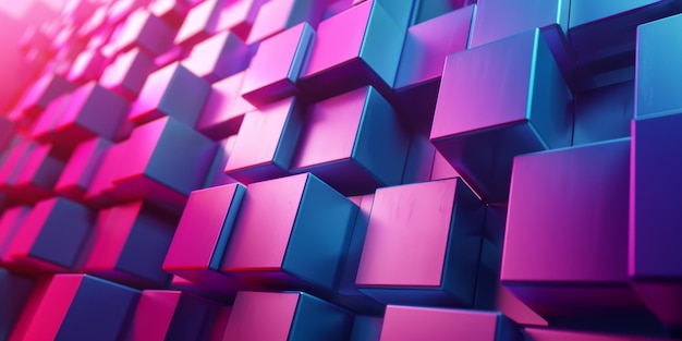 A wall of pink and blue cubes stock background