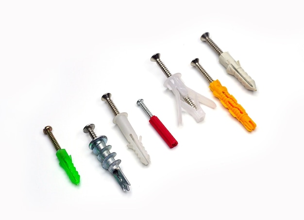 Wall plug  also known as screw anchor or dowel in different colors and sizes