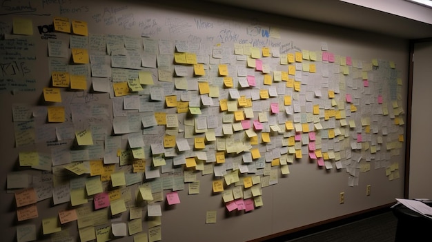 A wall of post it notes with the word " i am " on it