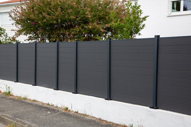 Wall private grey modern barrier of suburb house protect view home garden