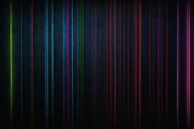 a wall of rainbow colored lines with a dark background