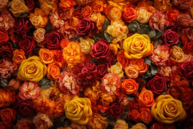 A wall of roses with the word roses on it