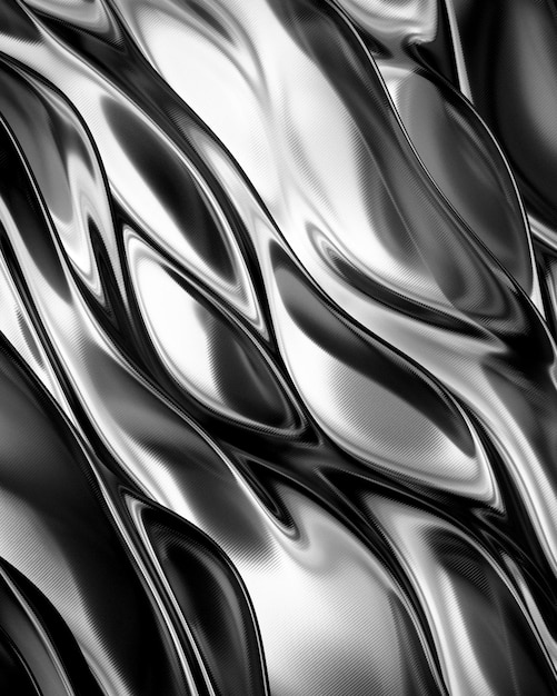 Photo a wall of shiny silver with a black background.