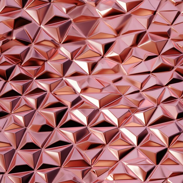 A wall of shiny triangles that are made of glass.