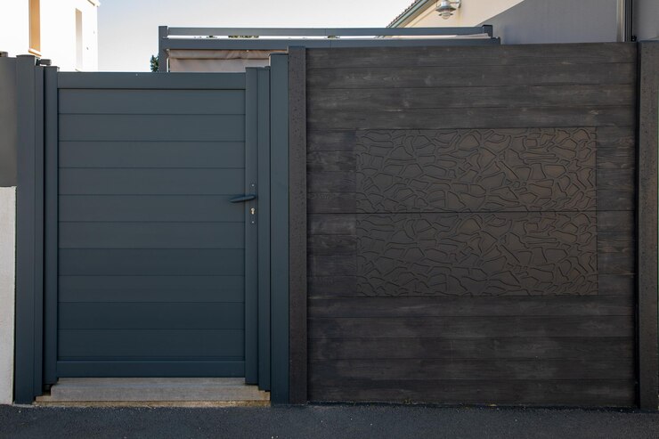 Wall street aluminium modern door access house protect entrance home garden
