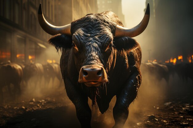 Wall Street Charging Bull NY-beurs generatieve IA