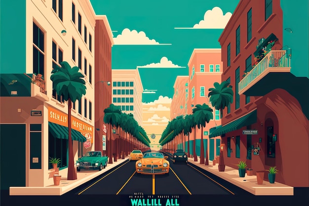 Wall street flat illustration