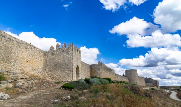 Wall of the town of Uruena from the 12th13th century on the southern part Valladolid Spain