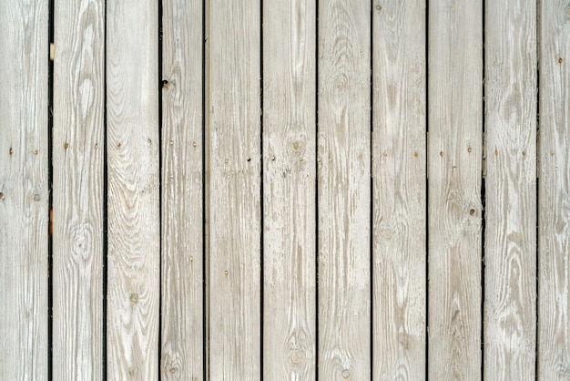 Стена из старинных белых досок, покрытая декоративным деревянным фоном, потертый шик