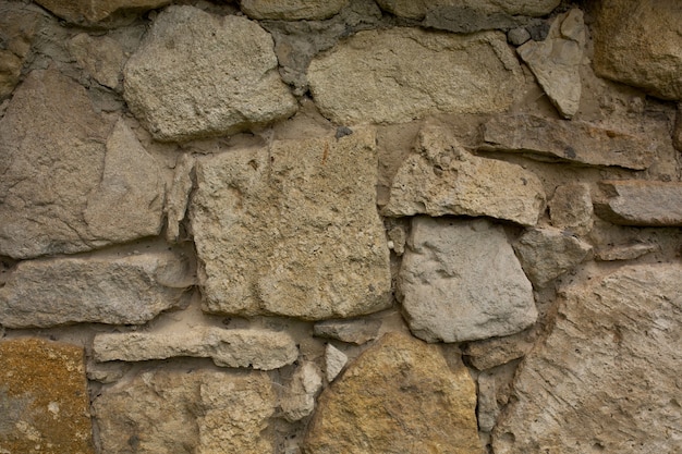 Wall of wild stone. Closeup shot