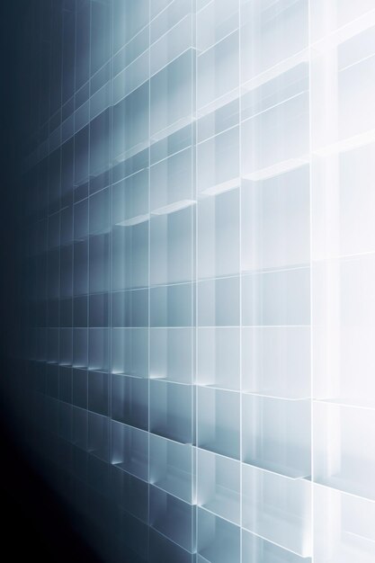 Photo a wall with a blue background that has a white grid of glass blocks.