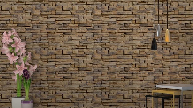 '돌돌이라는 단어'라고 적힌 벽돌 무늬가 있는 벽