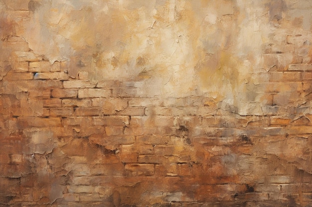 A wall with a brown and orange stone